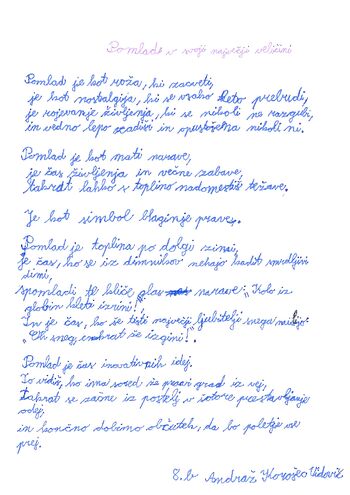 POMLADNE PESMI IN PESMI O MAMI