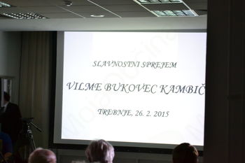 SLAVNOSTNI SPREJEM ČASTNE OBČANKE VILME BUKOVEC KAMBIČ, OB NJENEM 95. ROJSTNEM DNEVU.