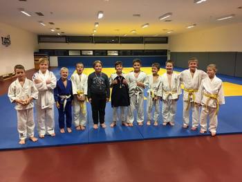 Mladi judoisti v borbi