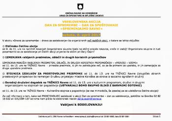 VSESLOVENSKA AKCIJA  DAN ZA SPREMEMBE – DAN ZA SPOŠTOVANJE »SPREMINJAJMO RAVNE«