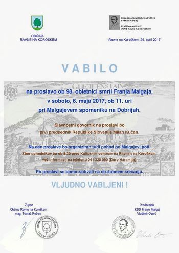 Proslava pri Malgajevemu spomeniku na Dobrijah