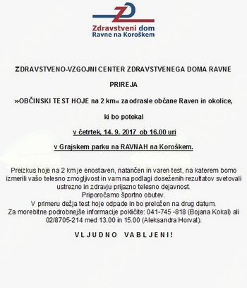 OBČINSKI TEST HOJE na 2 km