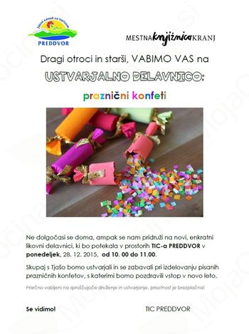 Počitniška delavnica: praznični konfeti