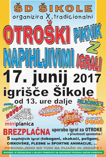 OTROŠKI PIKNIK Z NAPIHLJIVIMI IGRALI