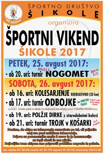 ŠPORTNI VIKEND "ŠD ŠIKOLE 2017"