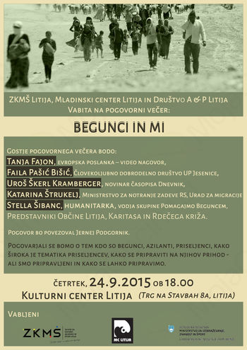Vabilo na pogovorni večer Begunci in mi