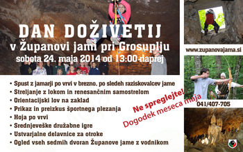 Vabljeni na Dan doživetij v Županovi jami Vabljeni na Dan doživetij v Županovi jami
