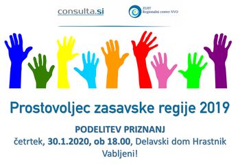 PROSTOVOLJEC ZASAVSKE REGIJE 2019 -podelitev nazivov