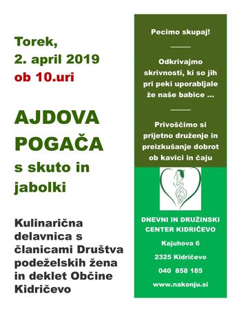 Kulinarična delavnica - AJDOVA POGAČA 