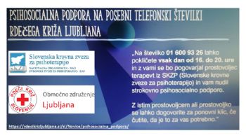 Rdeči križ Slovenije - Psihosocialna podpora