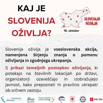 Slovenija oživlja - brezplačna delavnica temeljnih postopkov oživljanja z uporabo AED-ja. 