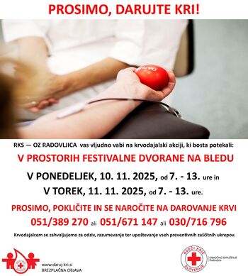 Novemberska krvodajalska akcija na Bledu