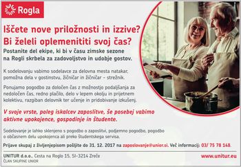 Več prostih delovnih mest v podjetju Unitur d. o. o.
