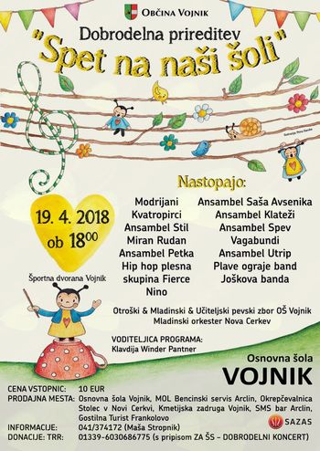 Danes: Dobrodelna prireditev na OŠ Vojnik