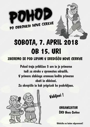 ŠKD Nova Cerkev vas vabi na pohod