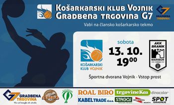 Košarkarski klub Vojnik Gradbena trgovina G7 : AKK Branik Maribor