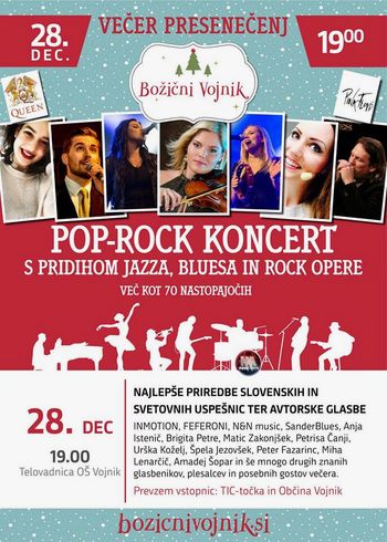 Božični Vojnik vabi na pop-rock koncert s pridihom jazza, bluesa in rock opere