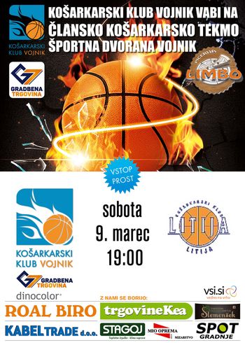 Članska košarkarska tekma KK Vojnik : KK Litija