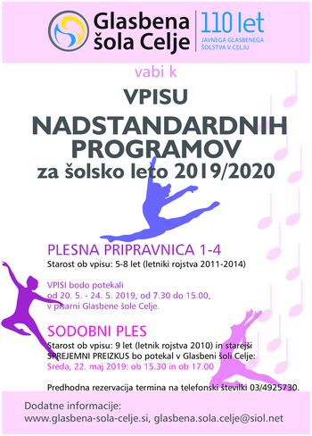 Vpisi: Glasbena šola Celje