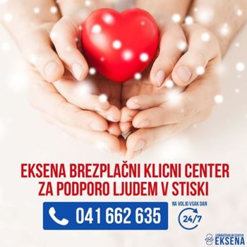 EKSENA BREZPLAČNI KLICNI CENTER ZA PODPORO LJUDEM V STISKI / 041 662 635 (24/7)  