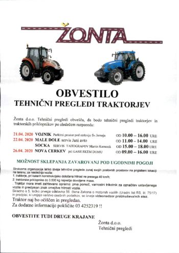 Tehnični pregledi traktorjev