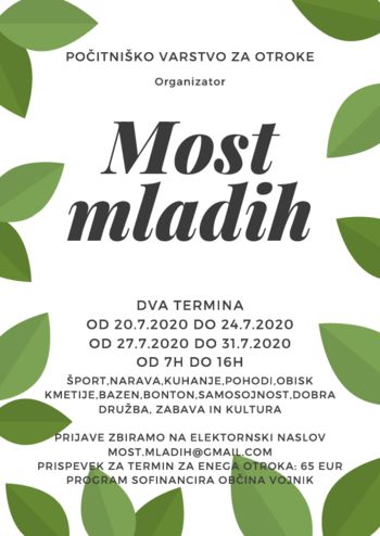 Počitniško varstvo za otroke Počitniško varstvo za otroke