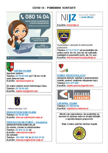 Klicni center za informacije o novem koronavirusu