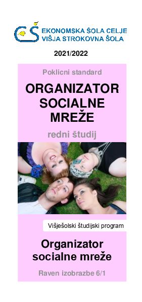 V Celju bomo edini v Sloveniji izvajali redni študijski program organizator socialne mreže
