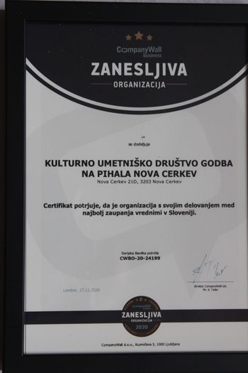 Zanesljiva organizacija za leto 2020