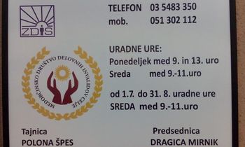 Obvestilo Medobčinskega društva delovnih invalidov Celje