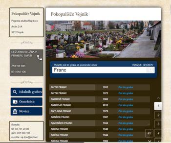 Iskalnik grobov pokojnikov 