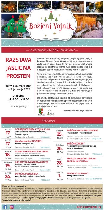 Povabilo na Božični Vojnik 2021/22