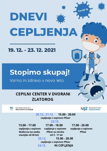 DNEVI CEPLJENJA med 19. 12. 2021 in 23. 12. 2021 v Celju
