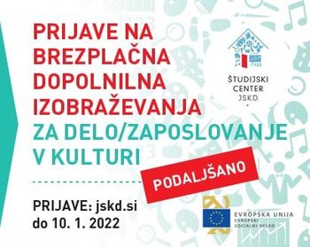 Še 5 dni za prijavo na ESS javni razpis za zaposlovanje in izobraževanje v kulturi