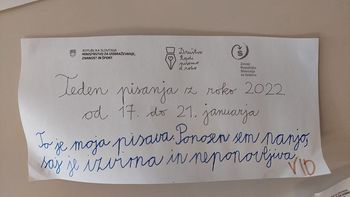 Teden pisanja z roko na POŠ Socka 