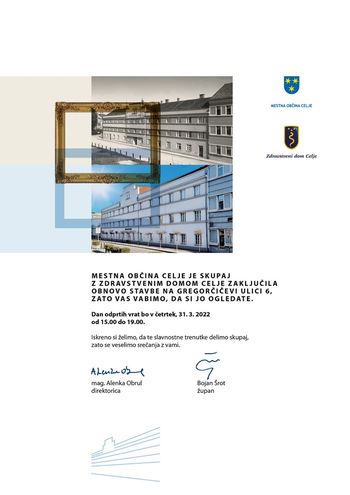 Dan odprtih vrat - prenovljen objekt na Gregorčičevi 6 v Celju