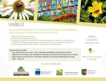 Vabilo: Vključevanje dosevkov na njivske površine s poudarkom na izboljševanju pašnih virov za opraševalce