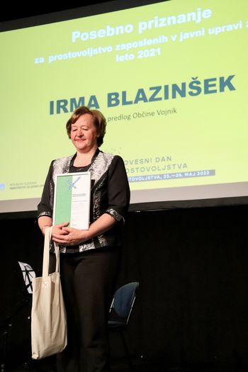 Prejemnica posebnega priznanja za prostovoljstvo 