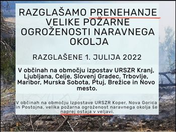 Prenehanje velike požarne nevarnosti naravnega okolja