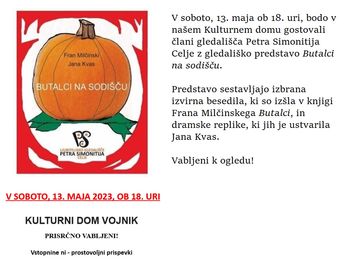 GLEDALIŠKA PREDSTAVA BUTALCI NA SODIŠČU