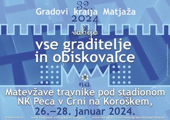 Vabilo graditeljem snežnih gradov in skulptur v okviru 32. tradicionalne prireditve Gradovi kralja Matjaža