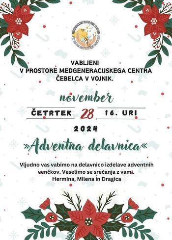 DELAVNICA: IZDELAVA ADVENTNIH VENČKOV