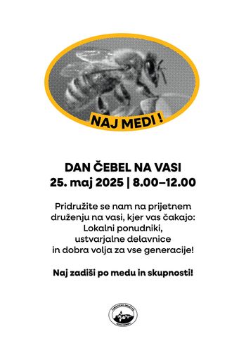 Povabilo na Dan čebel na vasi v Novi Cerkvi