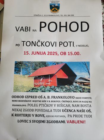 VABILO NA POHOD PO TONČKOVI POTI