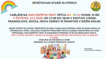 Dan odprtih vrat Vrtca Mavrica Vojnik