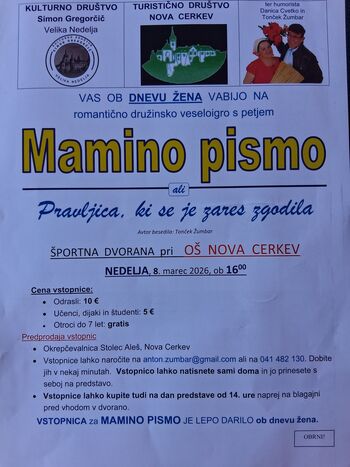 PREDSTAVA MAMINO PISMO