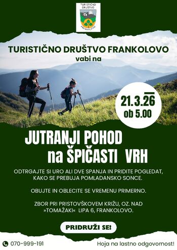 JUTRANJI POHOD NA ŠPIČASTI VRH