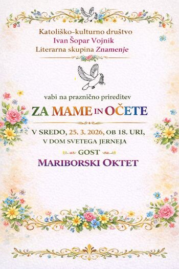 ''ZA MAME IN OČETE'' PRIREDITEV OB MATERINSKEM DNEVU IN TEDNU DRUŽINE
