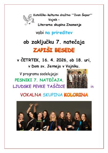 ZAKLJUČNA PRIREDITEV ZAPIŠI BESEDE