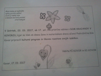 Kulturni dogodek in razstavo svojih del